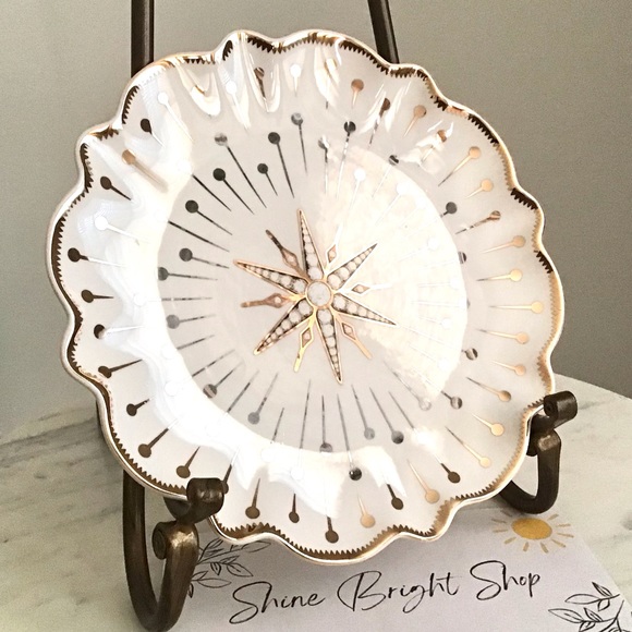 Anthropologie Catherine Martin 24K Gold Decaled Glazed Plate New In Box - Picture 8 of 8